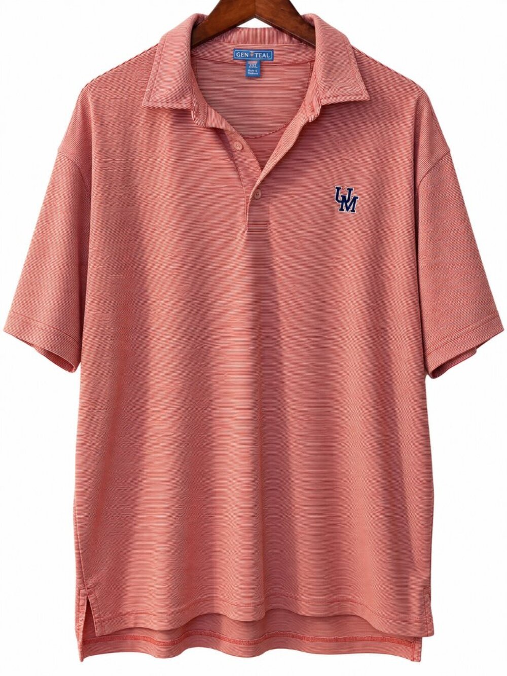 GenTeal Ole Miss Rebels Stripe Performance Golf Polo XXL Red White
